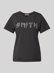 T-Shirt mit Strasssteinbesatz von Smith and Soul Schwarz - 36