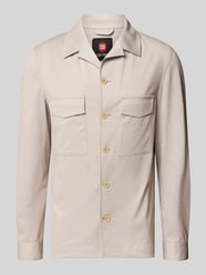 Slim Fit Hemdjacke mit Brusttaschen Modell 'Constantin' von CG – CLUB of GENTS Beige - 22
