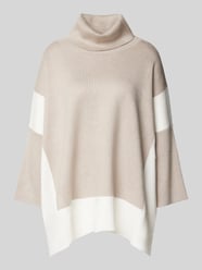 Oversized Pullover-Poncho aus Viskose-Mix mit Color-Blocking von s.Oliver BLACK LABEL Braun - 3