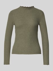 bluzka z długim rękawem w kroju slim fit z dodatkiem wiskozy model 'EMMA' od ONLY - 5