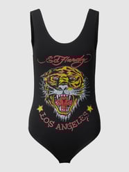 Body met label- en motiefprint, model 'TIGER' van Ed Hardy Grijs / zwart - 35