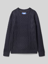 Sweter z dzianiny o kroju regular fit z fakturowanym wzorem model ‘Sean’ od JACK & JONES - 18