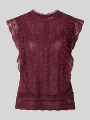 bluzka o kroju slim fit z mieszanka wiskozy z obszycie z koronki na całej powierzchni od VM by Vera Mont - 2