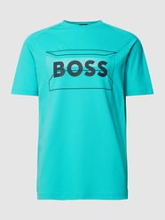 T-Shirt mit Label-Print von BOSS Green Türkis - 28