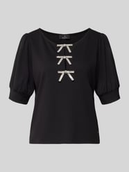 Sweatshirt met pofmouwen en strikapplicaties van monari - 38