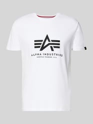 T-shirt z detalem z logo model 'Basic' od Alpha Industries - 5