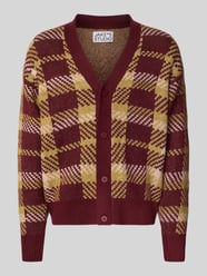 Relaxed Fit Strickjacke mit Allover-Muster Modell 'MARIAN' von Jake*s Studio Men Bordeaux - 7