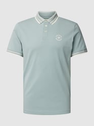 Koszulka polo z paskami w kontrastowym kolorze model ‘basic polo’ od Tom Tailor Miętowy - 42