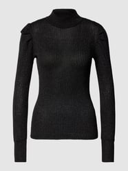 Longsleeve in Ripp-Optik Modell 'Luretta' von FREE/QUENT Schwarz - 32