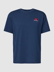 T-Shirt mit Rundhalsausschnitt und Label-Stitching von New Balance Blau - 39