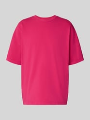 t-shirt z prążkowanym okrągłym dekoltem model 'FIZVALLEY' od American Vintage Fuksjowy - 16