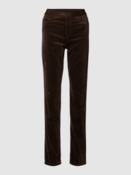 Stoffen broek met elastische band van Marc Cain Bruin - 10