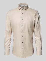Slim fit zakelijk overhemd met haaikraag van Profuomo Beige - 11