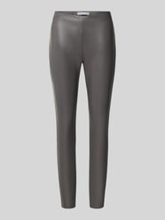 Skinny fit kunstleren broek met elastische band model 'RESA' van Raffaello Rossi - 30