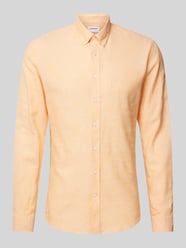 Koszula casualowa z fakturowanym wzorem od Lindbergh Pomarańczowy - 44