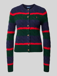 Gebreid jack met logostitching, model 'CARDI' van Polo Ralph Lauren Groen - 10