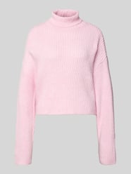 Relaxed fit coltrui met wol, model 'MELANIE' van Only Fuchsia - 5