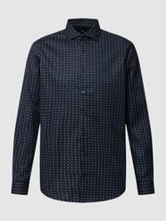 Regular Fit Business-Hemd mit Allover-Muster von Jake*s Blau / Türkis - 21