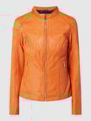 Kurtka skórzana w stylu Biker model ‘Ylvi’ od Jilani Pomarańczowy - 6