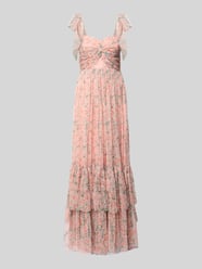 Abendkleid mit Knotendetail und Schnürung von Lace & Beads Orange - 35
