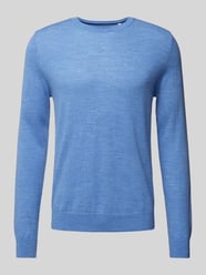 Regular Fit Strickpullover aus reiner Schurwolle von s.Oliver BLACK LABEL Blau - 48