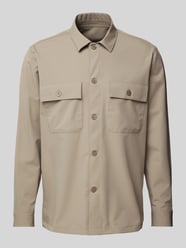 Regular fit overhemdjack met paspelzakken op de borst van Roy Robson Beige - 14