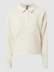 Sweatshirt mit Umlegekragen Modell 'Hosanna' von Pieces Weiß - 21