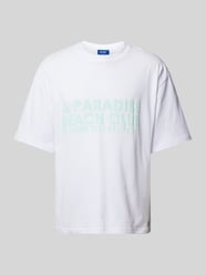 Oversized T-Shirt mit Label-Print von PEQUS Weiß - 47