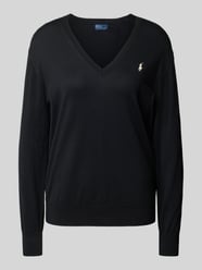 Strickpullover mit Logo-Stitching und V-Ausschnitt von Polo Ralph Lauren - 15