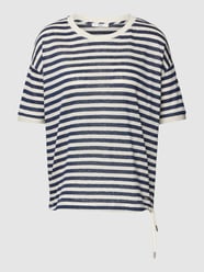 T-Shirt aus Leinen mit Streifenmuster Modell 'CANDICE' von Brax Blau / Türkis - 14