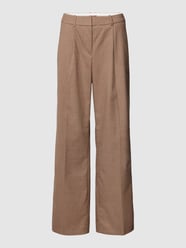 Flared cut bandplooibroek met ruitmotief van Esprit Bruin - 20