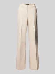 Straight Leg Stoffhose mit Bügelfalten von comma Beige - 21