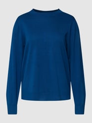 Sweatshirt met geribde ronde hals, model 'Steh' van s.Oliver RED LABEL Blauw - 26
