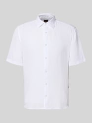 regular fit linnen overhemd met korte mouw model 'RASH_2_M' van BOSS Orange - 32