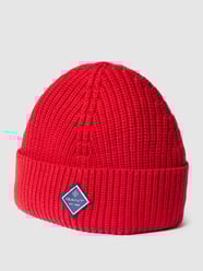 Beanie mit Label-Patch Modell 'COTTON RIB KNIT HAT' von Gant Rot - 10