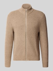 Regular fit gebreid jack met tweewegritssluiting van ONLY & SONS Beige - 9