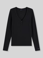 Bluzka z długim rękawem z dekoltem henley od Tommy Jeans - 1