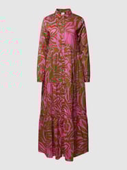 Hemdblusenkleid aus Baumwolle mit Allover-Muster von Emily Van den Bergh Grün - 12