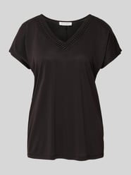 T-shirt z mieszanki modalu z dekoltem w serek od Christian Berg Woman - 38
