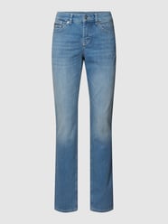 Slim Fit Jeans mit Label-Patch von MAC Blau - 16