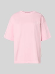 t-shirt z wyhaftowanym logo od ANOTHER COTTON LAB Fuksjowy - 3