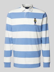 Longsleeve mit Umlegekragen und Motiv-Stitching von Polo Ralph Lauren Blau - 30