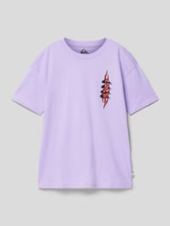 T-shirt z nadrukiem z logo model ‘RADICAL’ od Quiksilver Fioletowy - 27