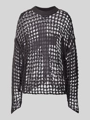 Pullover in mesh look met ronde hals van The Ragged Priest Grijs / zwart - 7