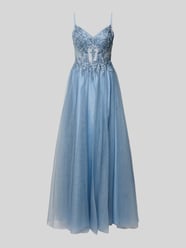 Abendkleid mit Stitchings und Ziersteinbesatz von LUXUAR FASHION - 20