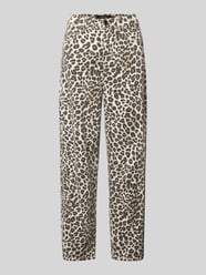 Balloon fit jeans met all-over luipaardprint van Marc Cain Beige - 39