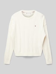 Strickpullover mit Logo-Stitching von Tommy Hilfiger Teens Beige - 9