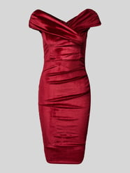 Knielanges Abendkleid mit Raffungen von SISTAGLAM Rot - 22