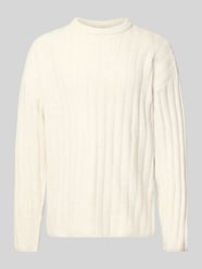 Gebreide pullover met ribboorden, model 'BRADLEY' van Jack & Jones Beige - 4