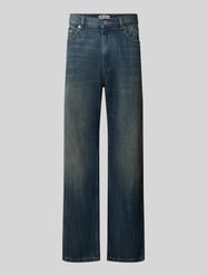 straight fit jeans van puur katoen in used-look van REVIEW - 48